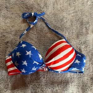 Size Large padded supported bikini string top new!